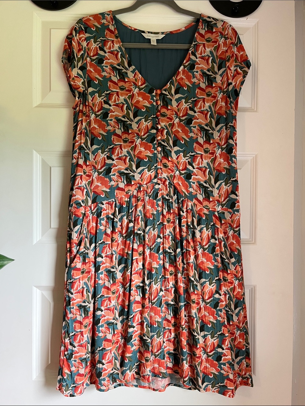 GARNET HILL Marina Crêpe Dress Medium Floral